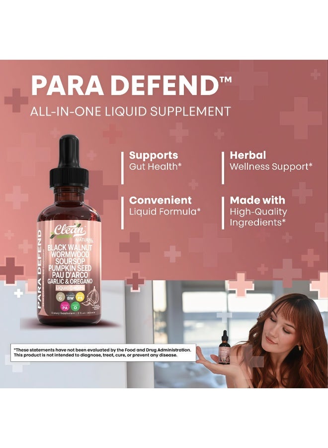 كلين قطرات سائلة للدفاع العشبي النقي | مركب الجوز الأسود والأرتيميسيا | 2 أونصة سائلة (60 مل) - Image 5